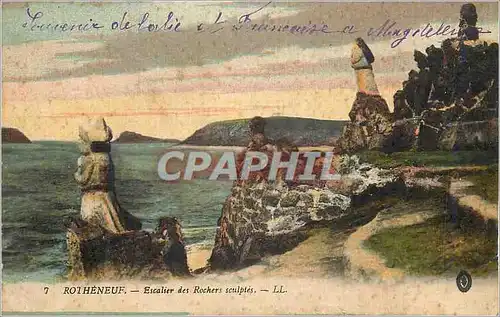 Cartes postales Rotheneuf Escalier des Rochers Sculptes