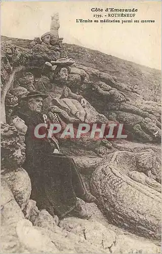 Cartes postales Rotheneuf Cote d'Emeraude L'Ermite en Meditation parmi ses Oeuvres