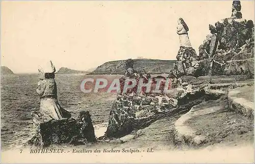 Cartes postales Rotheneuf Escaliers des Rochers Sculptes