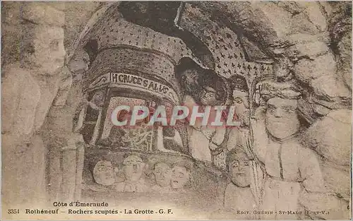 Cartes postales Rotheneuf Rochers Sculptes la Grotte Cote d'Emeraude