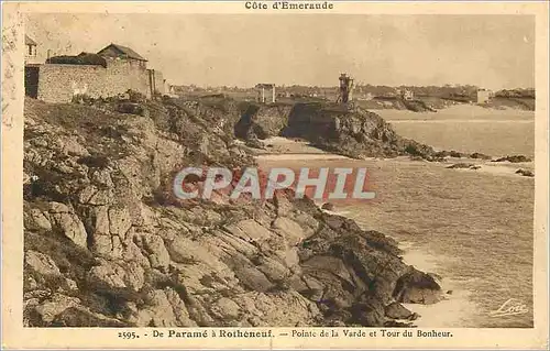 Cartes postales De Parame a Rotheneuf Pointe de la Varde et Tour du Bonheur Cote d'Emeraude