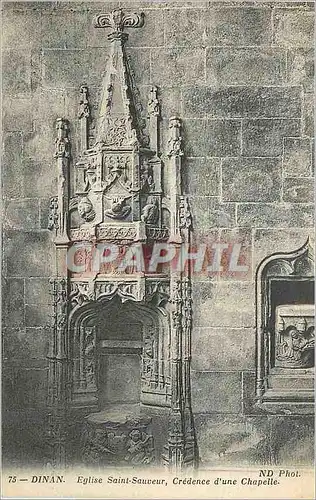 Cartes postales Dinan Eglise Saint Sauveur Credence d'une Chapelle