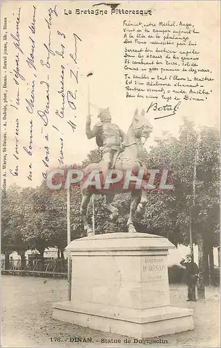 Cartes postales Dinan Statue de Duguesclin la Bretagne Pittoresque Botrel