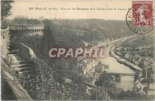 Cartes postales Dinan (C du N) Vue sur les Remparts et la Rance prise du Square