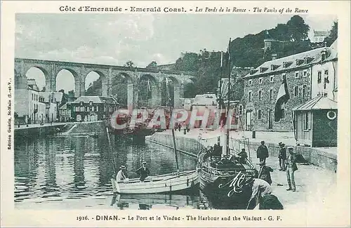 Cartes postales Dinan le Port et le Viaduc Cote d'Emeraude les Bords de la Rance Bateaux