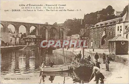 Cartes postales Dinan le Port et le Viaduc Cote d'Emeraude les Bords de la Rance Bateaux