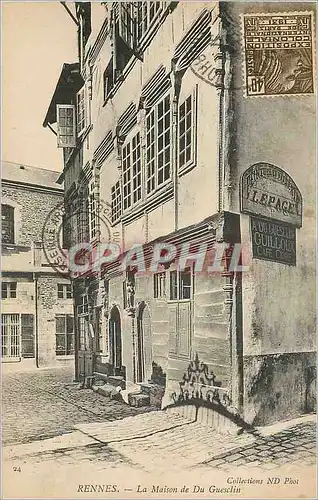Cartes postales Rennes la Maison de Du Guesclin