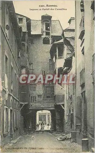 Cartes postales Rennes Impasse et Portail des Carmelites