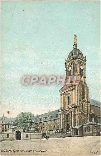 Cartes postales Rennes Eglise Notre Dame et Archeveche
