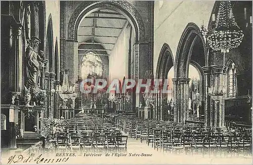 Cartes postales Rennes Interieur de l'Eglise Notre Dame