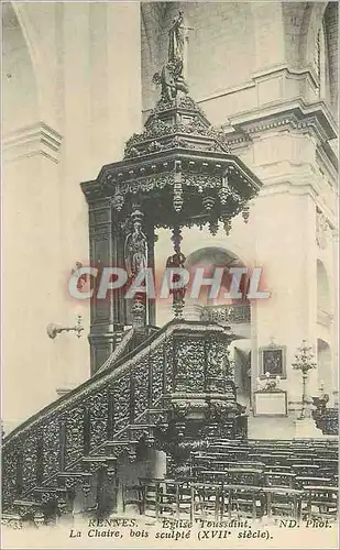 Cartes postales Rennes Eglise Tousdint la Chaire Bois Sculpte (XVIIe siecle)