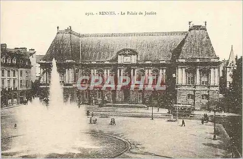 Cartes postales Rennes le Palais de Justice Tramway