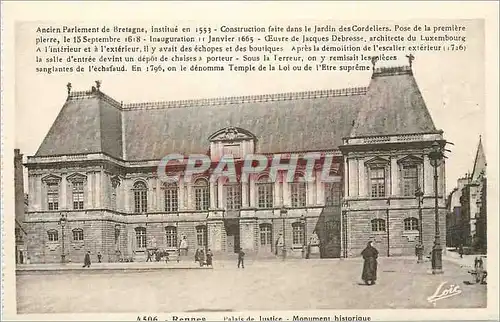 Ansichtskarte AK Rennes Palais de Justice Monument Historique