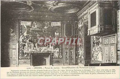 Ansichtskarte AK Rennes Palais Grand'Chambre dui Parlement(1656) Tapisseries Modernes des Gobelins