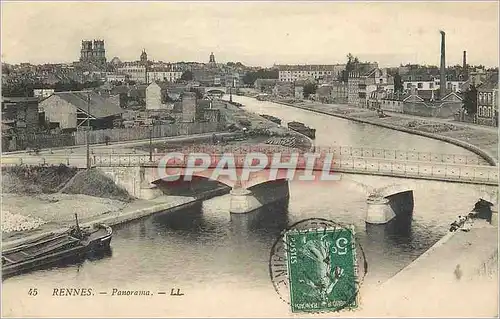 Ansichtskarte AK Rennes Panorama Bateau Peniche