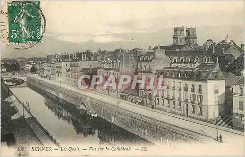 Cartes postales Rennes les Quais vue sur la Cathedrale