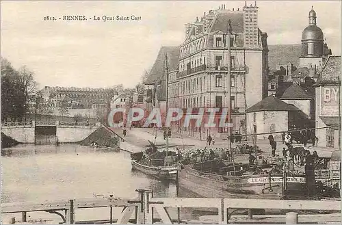 Ansichtskarte AK Rennes le Quais Saint Cast Bateaux Peniche