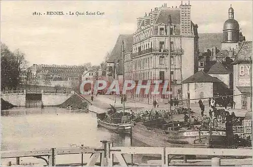 Cartes postales Rennes le Quais Saint Cast Bateaux Peniche
