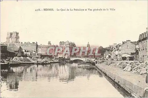 Ansichtskarte AK Rennes le Quais de la Prevalaye et Vue Generale de la Ville