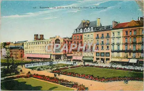 Cartes postales Rennes les Jardins sur la Vilaine ou Place de la Republique