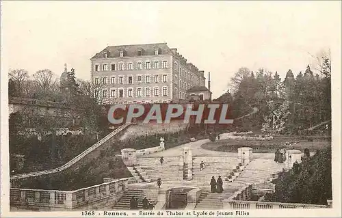 Cartes postales Rennes Entree du Thabor et Lycee de Jeunes Filles