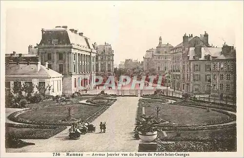 Ansichtskarte AK Rennes Avenue Janvier vue du Square du Palais Saint Georges