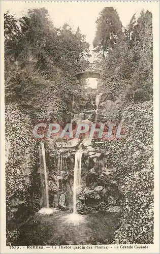 Ansichtskarte AK Rennes le Thabor (Jardin des Plantes) la Grande Cascade