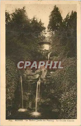 Cartes postales Rennes le Thabor (Jardin des Plantes) la Grande Cascade