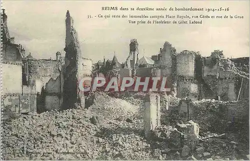 Ansichtskarte AK Reims dans sa Deuxieme Annee de Bombardement 1914 1915 1916 Militaria