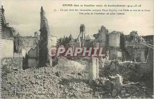 Cartes postales Reims dans sa Deuxieme Annee de Bombardement 1914 1915 1916 Militaria