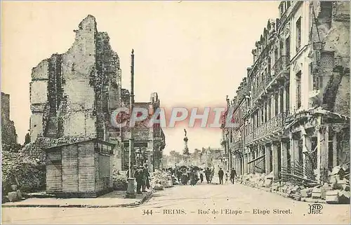 Cartes postales Reims Rue de l'Etape Militaria