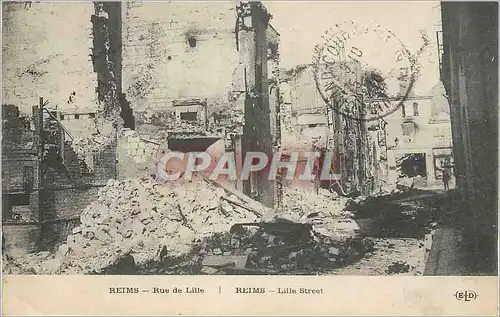 Ansichtskarte AK Reims Rue de Lille Militaria