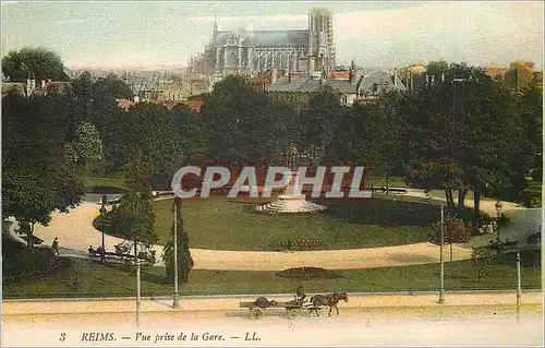 Cartes postales Reims Vue prise de la Gare