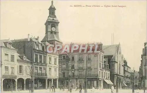 Cartes postales Reims Place d'Erlon Eglise Saint Jacques