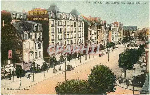 Cartes postales Reims Place d'Erlon vers l'Eglise St Jacques Hotel du Lion d'or