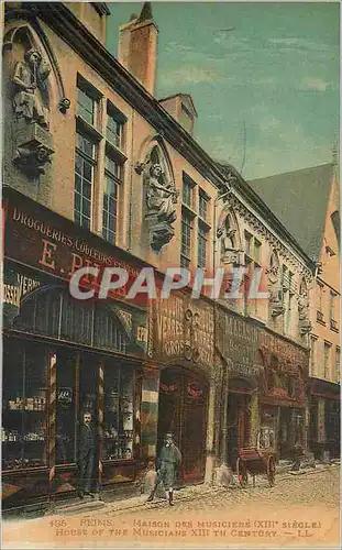 Cartes postales Reims Maison des Musiciens (XIIIe Siecle) Pilla Drogueries Couleurs et Vernis