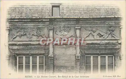 Ansichtskarte AK Reims La Maison Couvert Bas Reliefs de la Cour Interieure