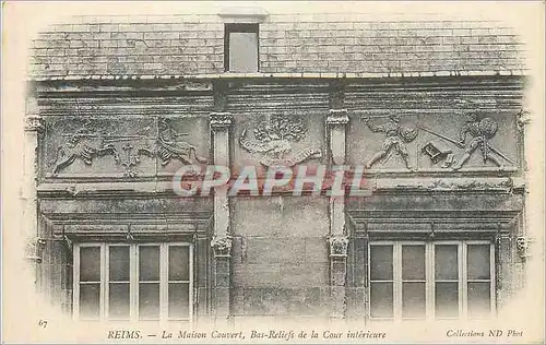 Cartes postales Reims La Maison Couvert Bas Reliefs de la Cour Interieure