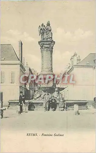 Cartes postales Reims Fontaine Godinot (animee)