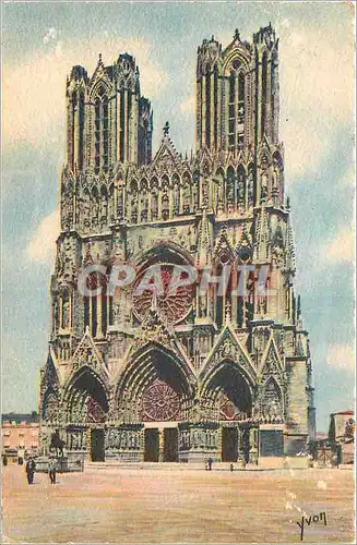 Ansichtskarte AK Reims (Marne) La Douce France La Cathedrale Notre Dame