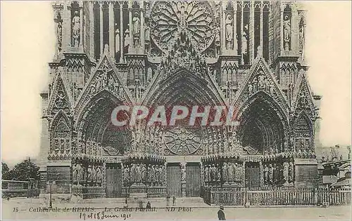 Ansichtskarte AK Cathedrale de Reims Le Grand Portail