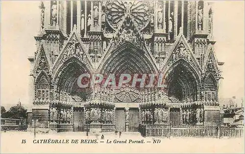 Ansichtskarte AK Cathedrale de Reims Le Grand Portail