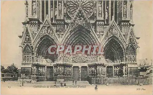 Ansichtskarte AK Cathedrale de Reims Le Grand Portail