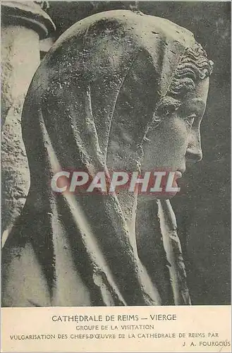Cartes postales Cathedrale de Reims Vierge Groupe de la Visitation Vulgarisation des Chefs d'Oeuvre de la Reims
