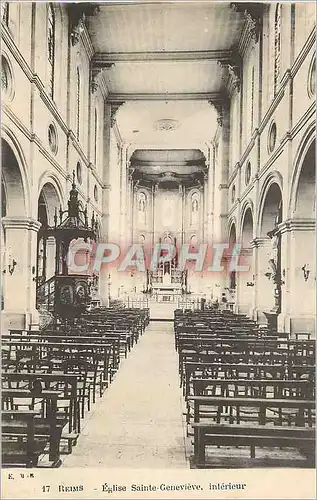 Ansichtskarte AK Reims Eglise Ste Genevieve Interieur