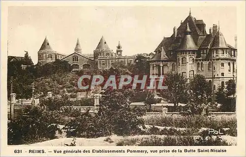 Cartes postales Reims Vue Generale des Etablissements Pommery vue prise de la Butte Saint Nicaise