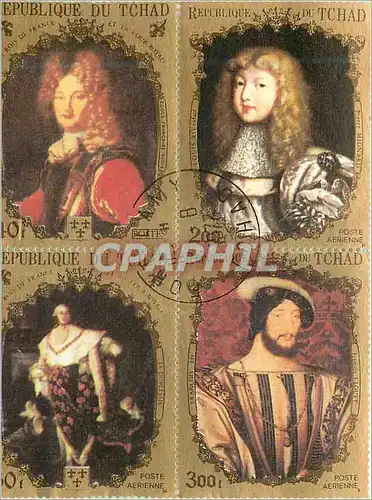Tchad Rois de France Bloc de 4 Francois 1er Louis XIV