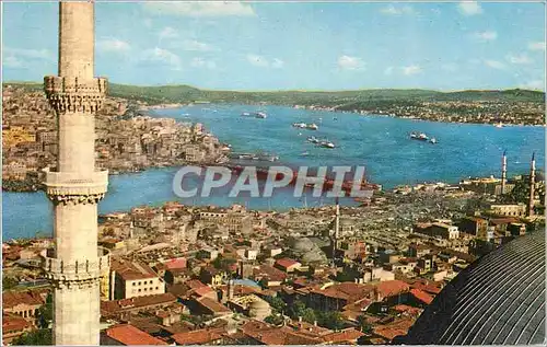 Cartes postales moderne Istanbul ve Guzelliklerl Vue de la Corne d'Or du Pont de Galata et du Bosphore par Suleymaniye