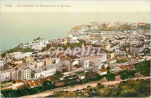 Moderne Karte Vue Generale de Monte Carlo et Monaco