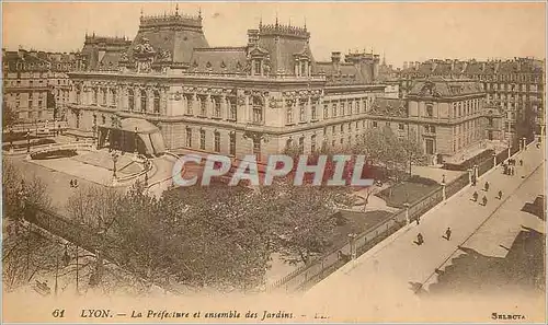 Cartes postales Lyon La Prefecture et ensemble des Jardins